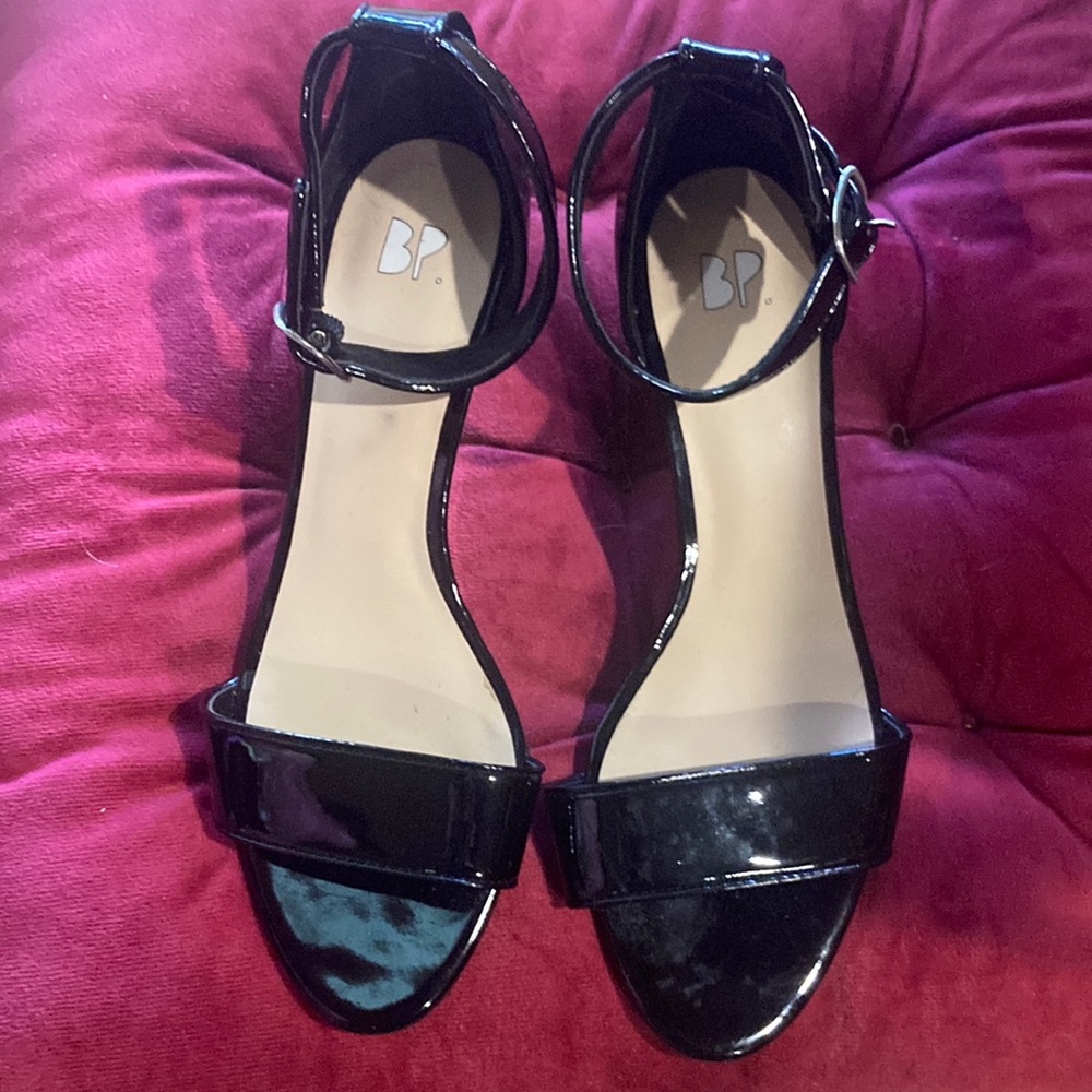 BP Nordstrom black patent sandal